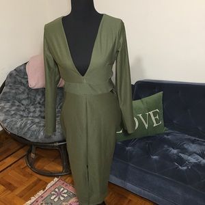 Olive green midi dress Daisy Street size 10